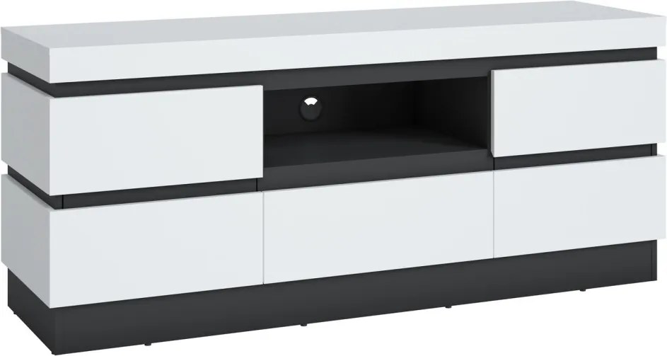 TV skrinka Campania 161 cm, biela/antracit