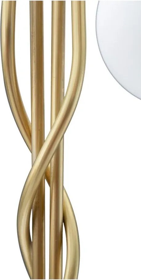 Biela/v zlatej farbe stojacia lampa so skleneným tienidlom (výška 176 cm) Glamy – Mauro Ferretti