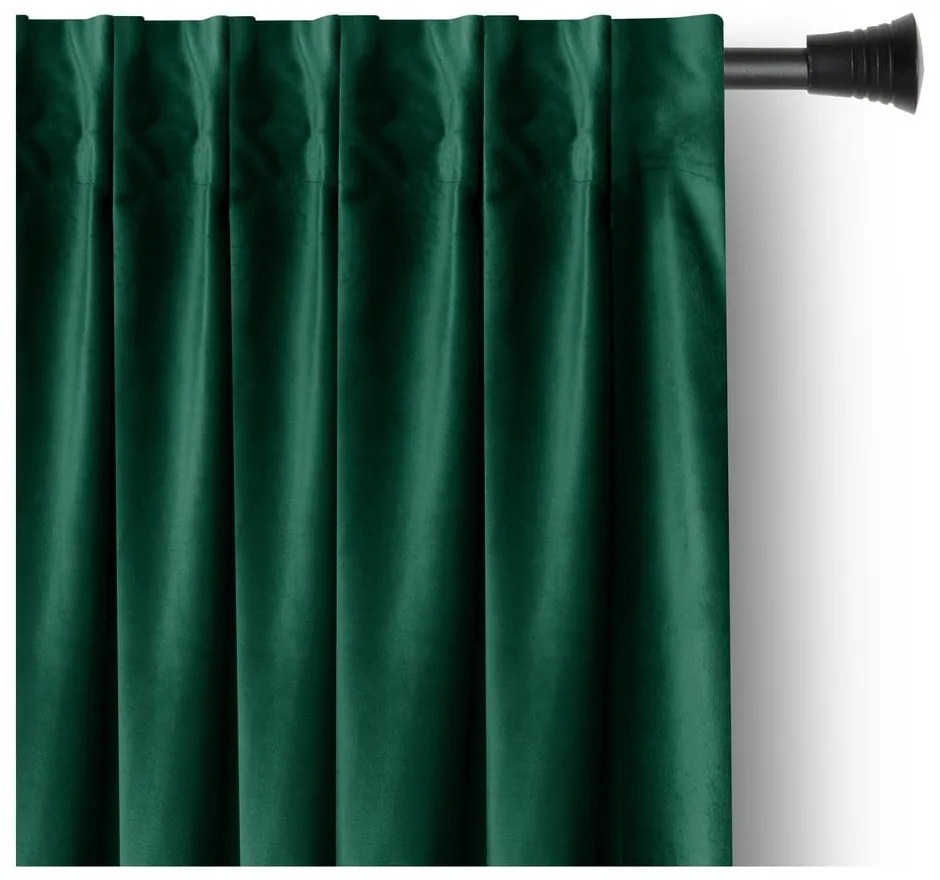 Tmavozelený zamatový dimout záves 140x245 cm Pleat – Restilo