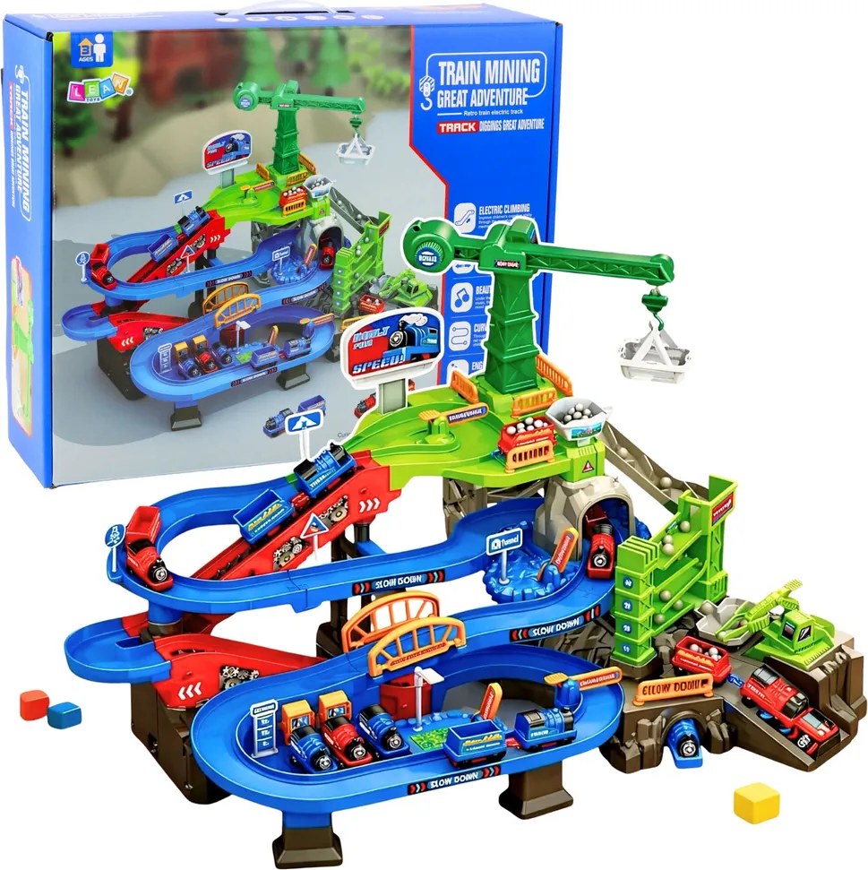 LEAN Toys Interaktívna banská železničná trať Sada nákladných vlakov Bane