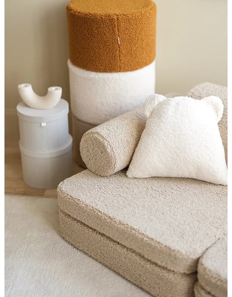 Svetlohnedá detská pohovka z textílie buklé 132 cm Settee – Wigiwama