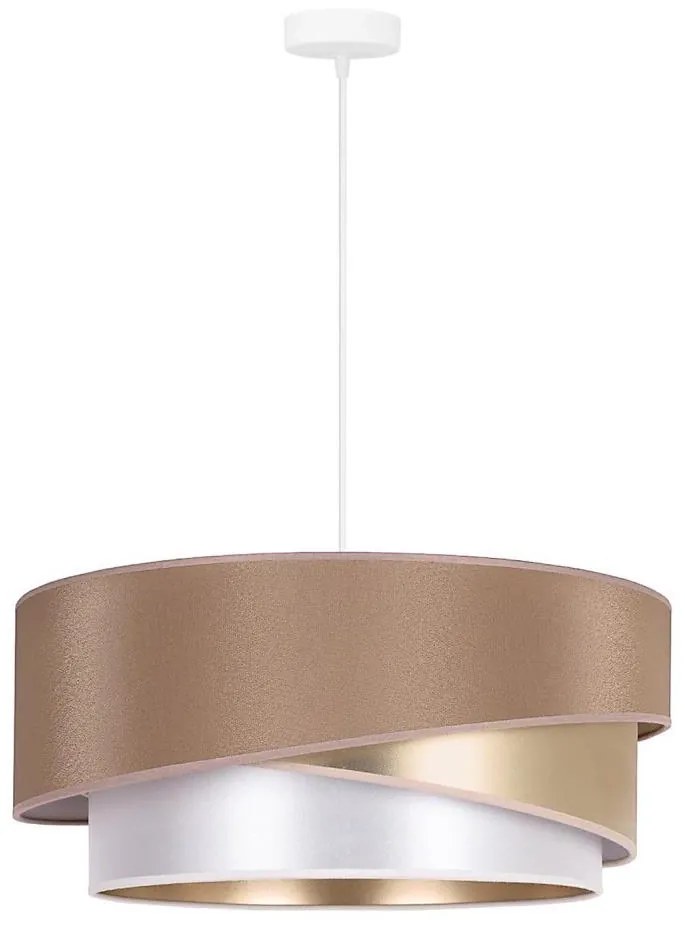 Duolla - Luster na lanku KOBO 1xE27/15W/230V pr. 45 cm béžová/zlatá/biela DU600248