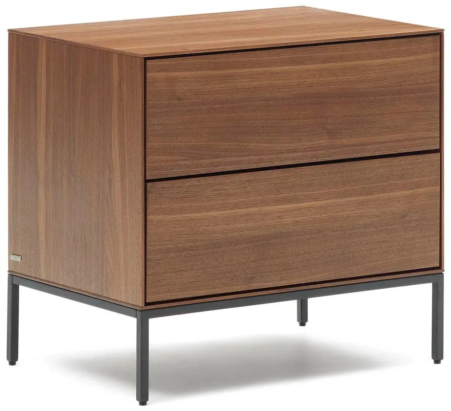 Nočný stolík v dekore orecha v prírodnej farbe Vedrana – Kave Home