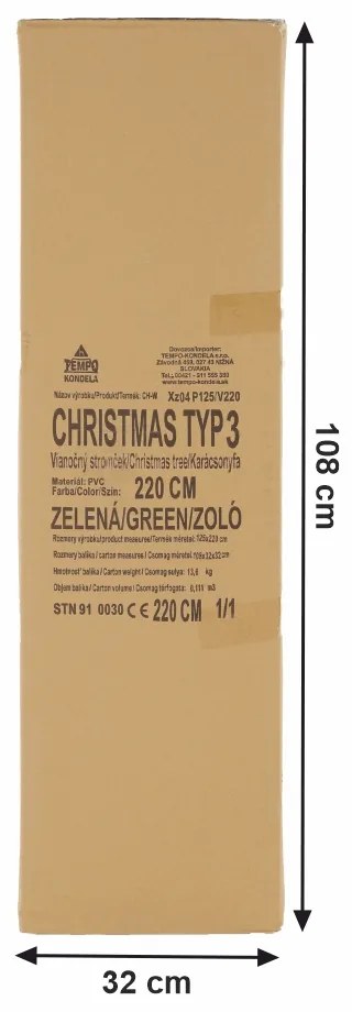 Vianočný stromček Christmas Typ 3 220 cm - zelená