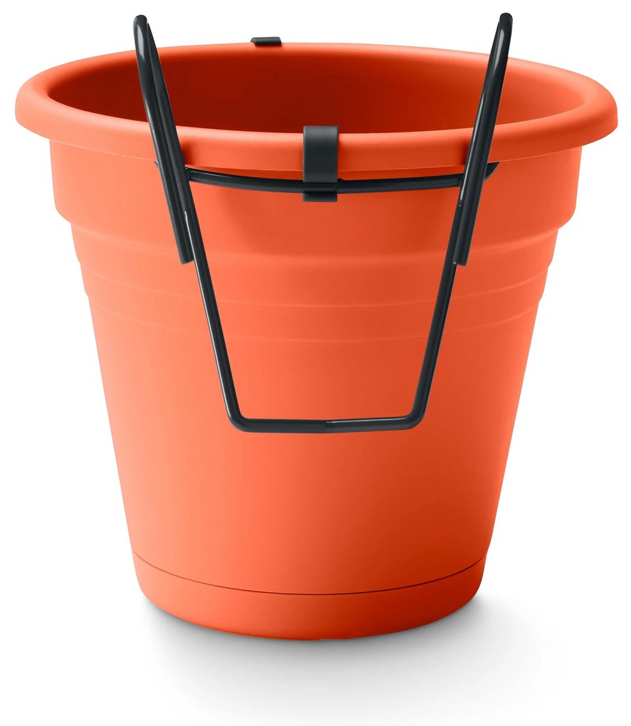 Kvetináč s držiakom na zavesenie na balkón