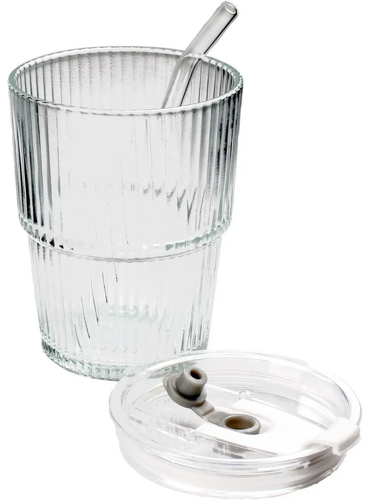 Toro Pohár so slamkou 320 ml, 9,5 x 9,5 x 11,3 cm