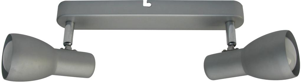 CLX Nástenné / stropné bodové osvetlenie PANDULF, 2xE14, 40W, šedostrieborné