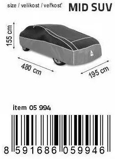 Compass Ochranná plachta proti kroupám PREMIUM MIDSUV 480 x 195 x 155 cm