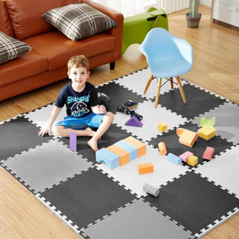 Ricokids veľká šachovnicová penová podložka na puzzle 180x180cm 9ks