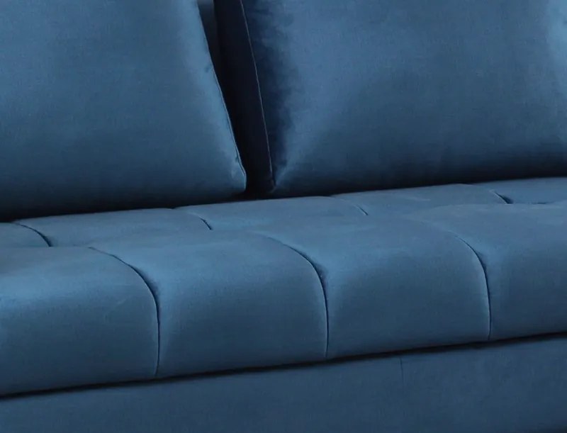 Rohová sedacia súprava Paris, modrá látka, ľavý roh