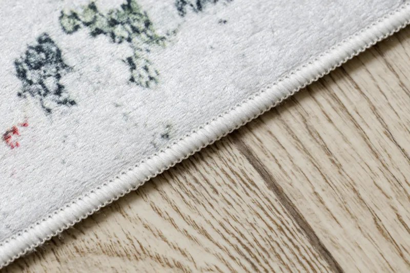 Dywany Łuszczów, Kusový koberec ANDRE Flowers 1816D, 160x220, čiernobiela, chodba / predsieň