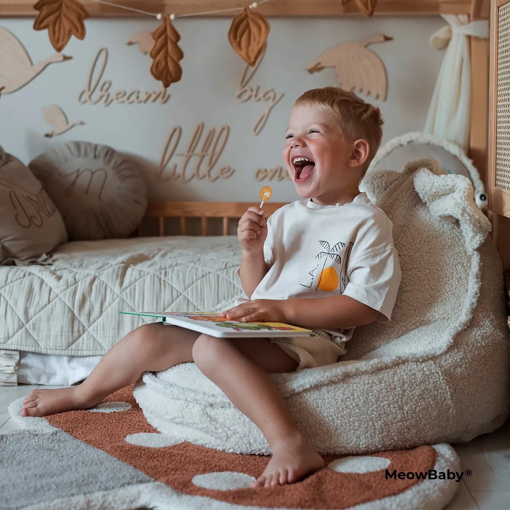 Bearly Sedací vak s uškami Teddy Light Grey