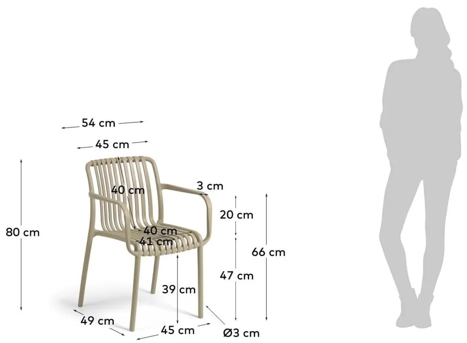 Béžová záhradná stolička Kave Home Isabellini
