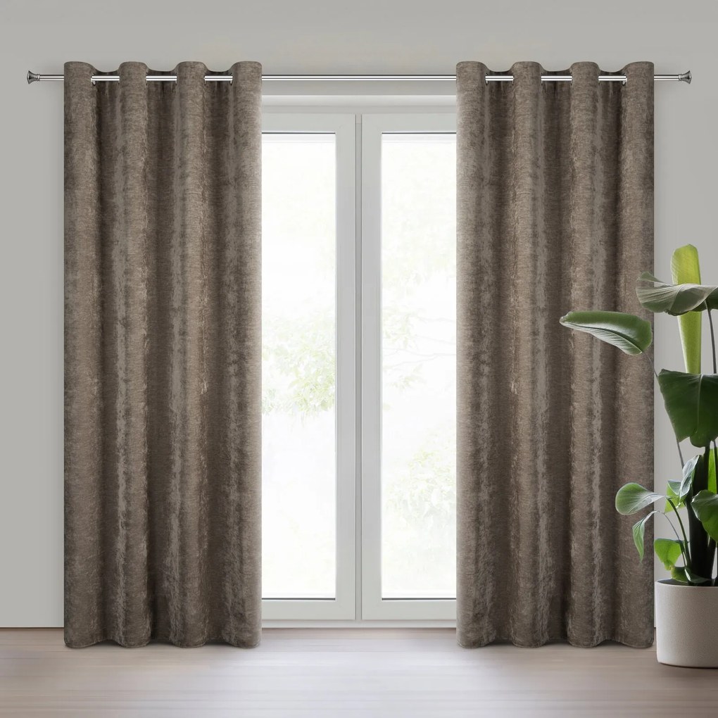 ZÁVES NA KRÚŽKOCH VANI 140X250 CM BÉŽOVÁ