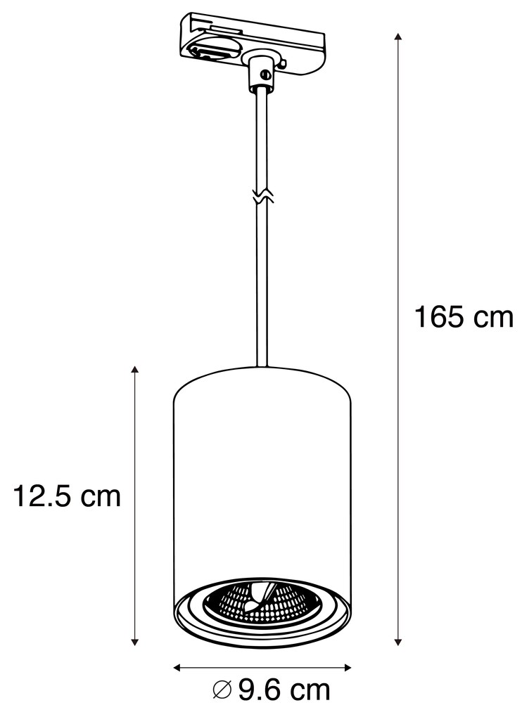 Moderné závesné svietidlo béžové s bielou farbou pre koľajnicový systém 1-fázové GU10 70mm - Iconic Holt