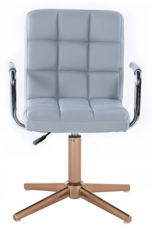 LuxuryForm DESIGN Stolička VERONA na zlatom kríži - šedá