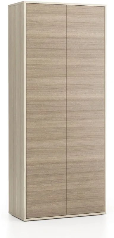 Kancelárska policová skriňa s dverami LAYERS, 800 x 400 x 1905 mm, dub prírodný / dub morený