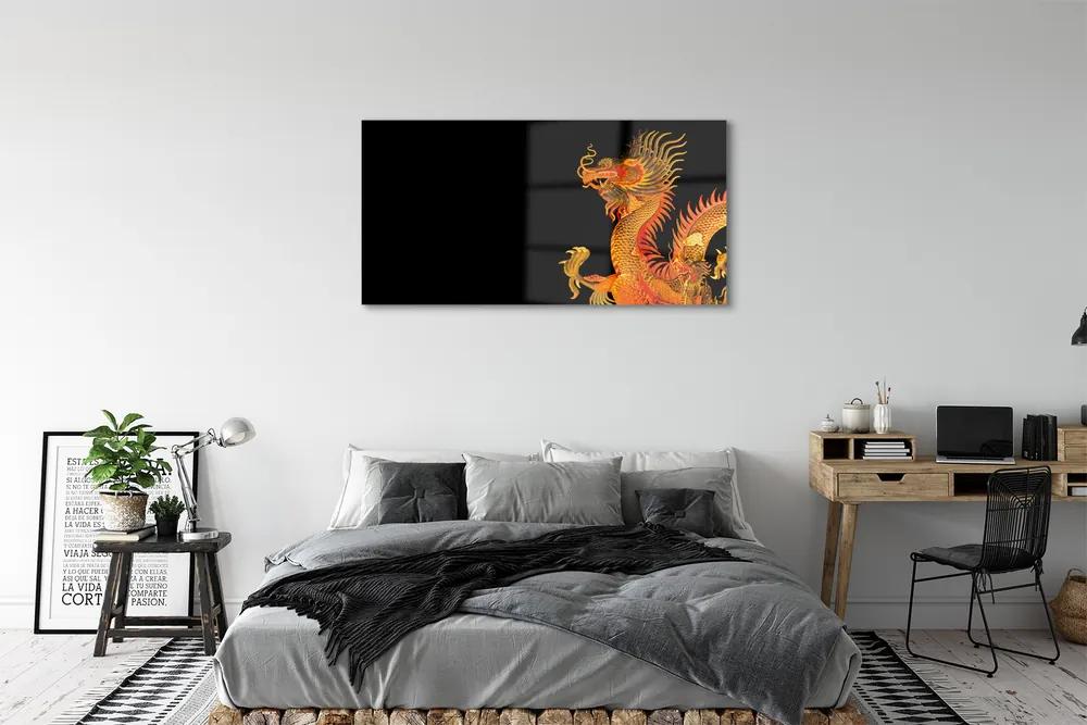 Obraz plexi Japonský zlatý drak 125x50 cm