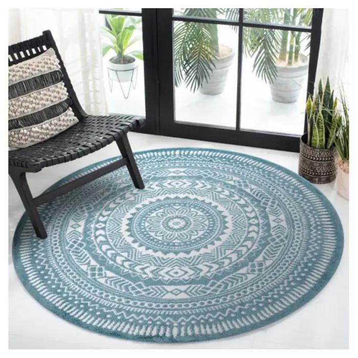 Kusový koberec Matto modrý kruh 140cm