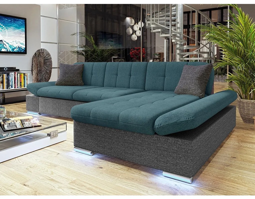 Rohová sedačka Laviva LED, Dostupné poťahy: ekokoža Soft 011 + Bristol 2460, Strana: ľavá
