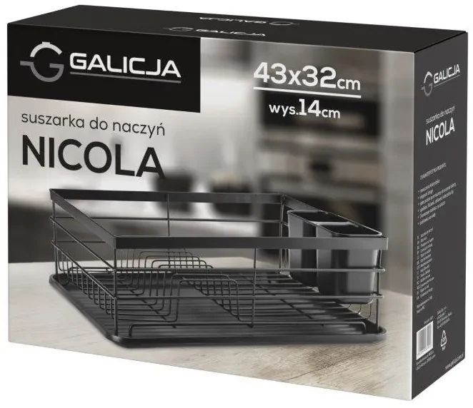 Kovový odkvapkávač na riad Nicola - biela
