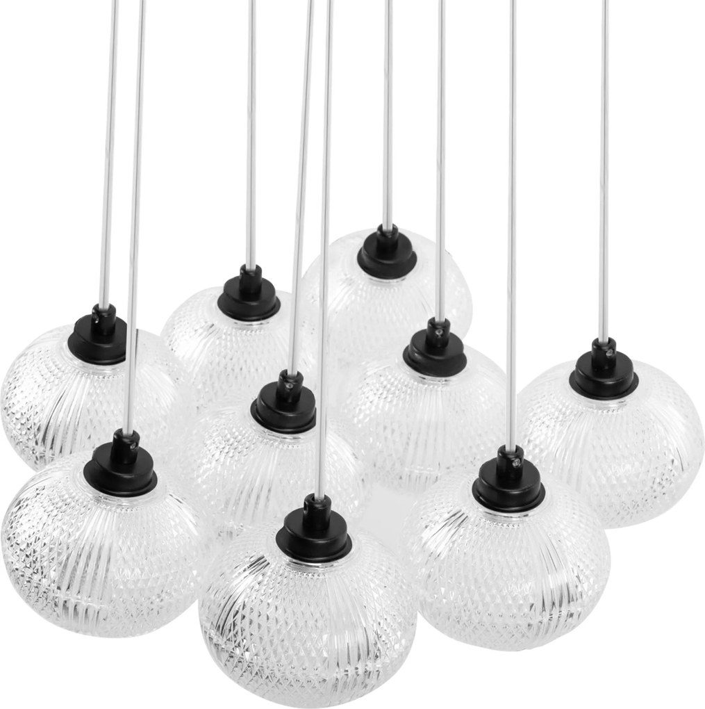 Toolight Toolight, závesné svietidlo 9xG9, MS022-9CP, čierna, OSW-09637