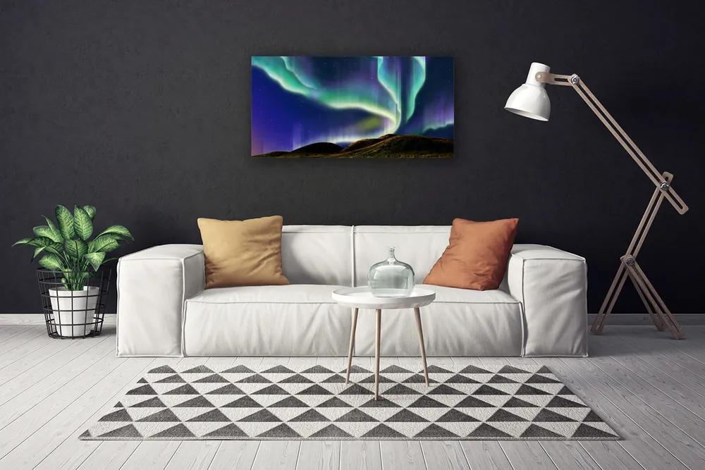 Obraz na plátne Polárna žiara krajina 120x60 cm
