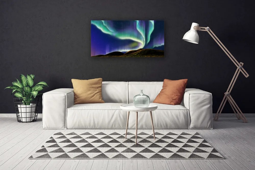 Obraz na plátne Polárna žiara krajina 140x70 cm