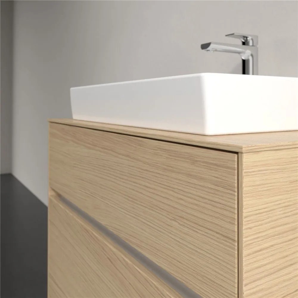 VILLEROY &amp; BOCH Collaro závesná skrinka pod umývadlo na dosku (umývadlo v strede), 2 zásuvky, 800 x 500 x 548 mm, Nordic Oak, C08000VJ