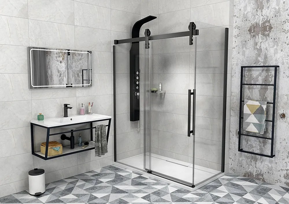Gelco, VOLCANO BLACK sprchové dvere 1500 mm, číre sklo, GV1415