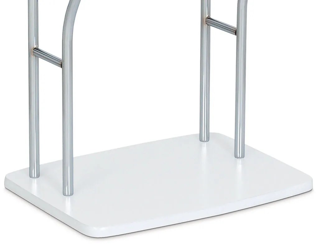 Autronic - Nemý sluha, výška 108 cm, MDF - biely matný lak, kov - chróm, nosnosť 5 kg - 84444 WT