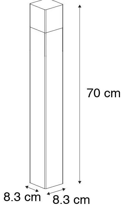 Stojaca vonkajšia lampa čierna 70 cm IP44 s dymovým sklom - Denmark