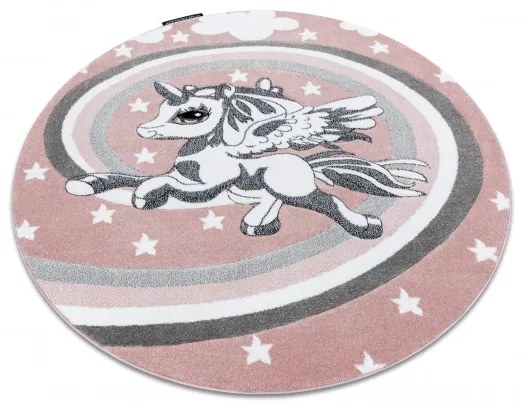 Dywany Łuszczów Detský kusový koberec Petit Pony pink kruh - 140x140 (priemer) kruh cm