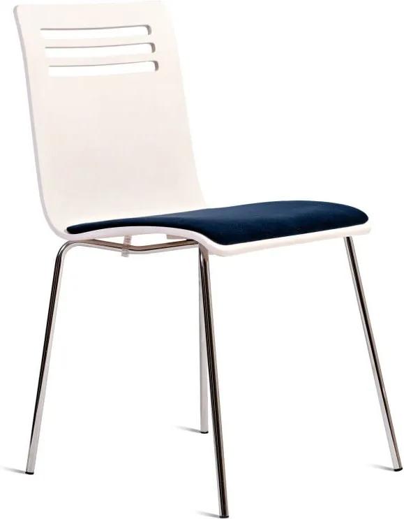 Biela stolička so sedákom z bukového dreva Charlie Pommier Comfort | BIANO