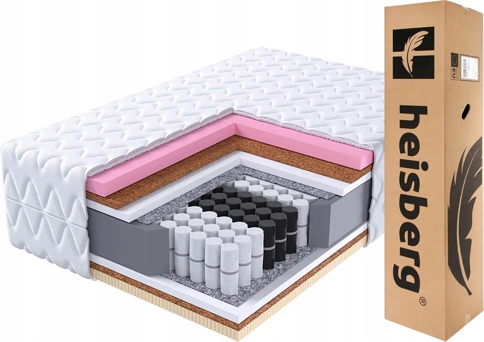 Taštičkový matrac Paul 180x200 visco 4 cm kokos latex Heisberg