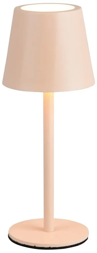 Krémovobiela LED stolová lampa s kovovým tienidlom (výška 21 cm) Diaz – Reality