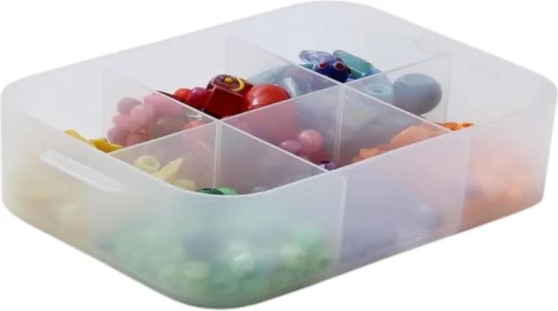 Plastový úložný organizér Pure Box A5 s priehradkami, mliečny