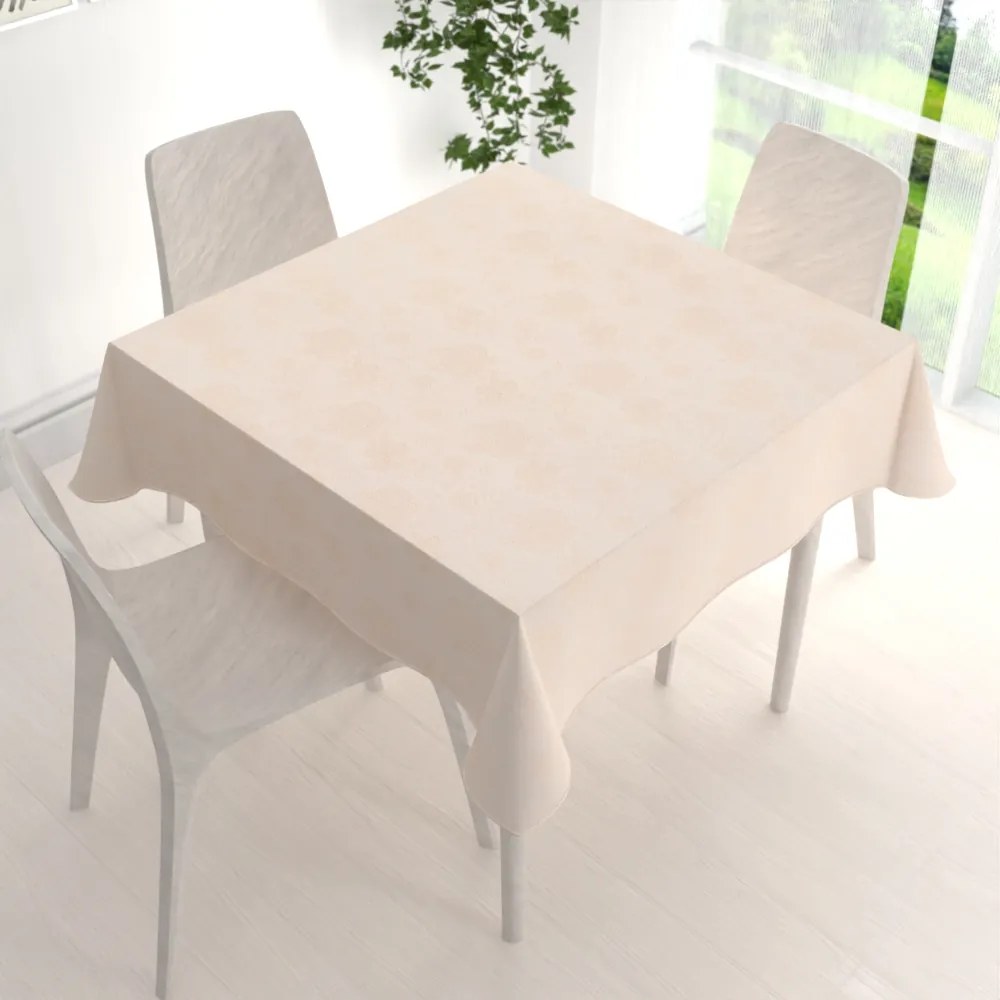Biante Teflónový štvorcový obrus TF-099 Zlaté kvetované ornamenty na béžovom 120x120 cm