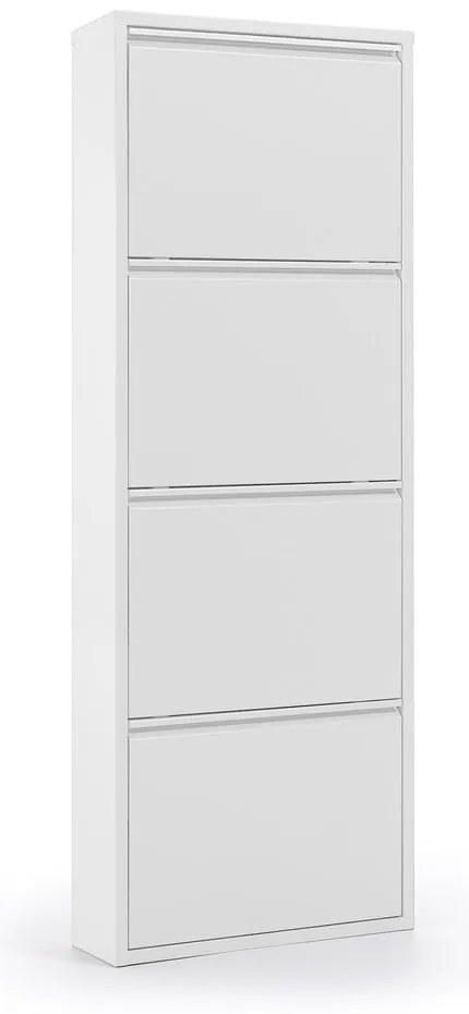 Biela kovová výklopná skrinka na topánky 50x136x15 cm Ode – Kave Home