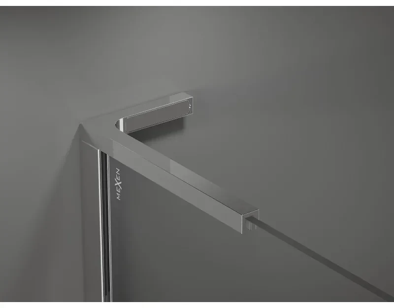 Mexen Kioto L, sprchová zástena Walk-In 100 x 200 cm, 8mm číre sklo čierny vzor, chrómový profil, 800-100-103-01-78