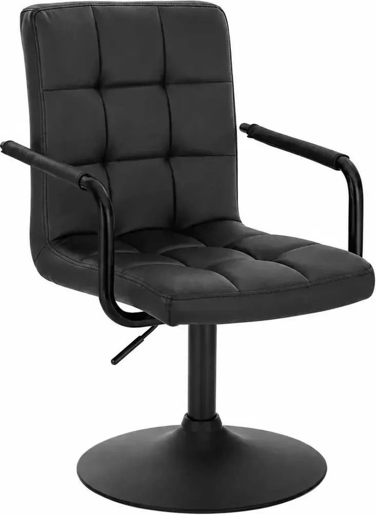 LuxuryForm DESIGN Otočná stolička VERONA BLACK na čiernom tanieri - čierna