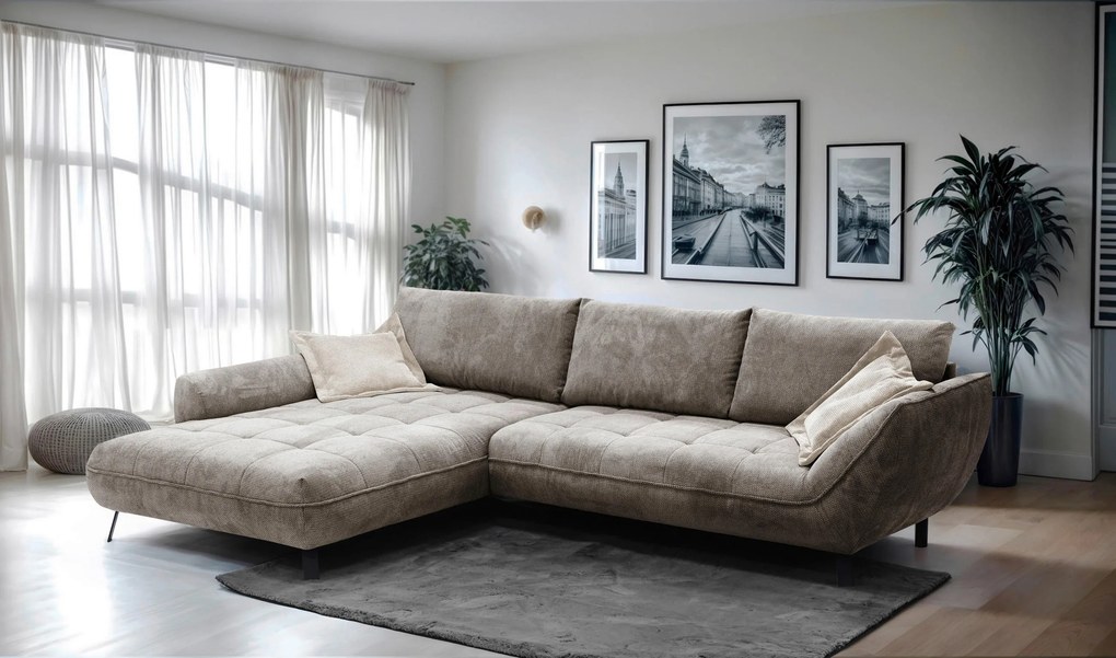 XXXLutz ROHOVÁ SEDAČKA, textil, svetlohnedá MID.YOU - Sedačky - 000694007801