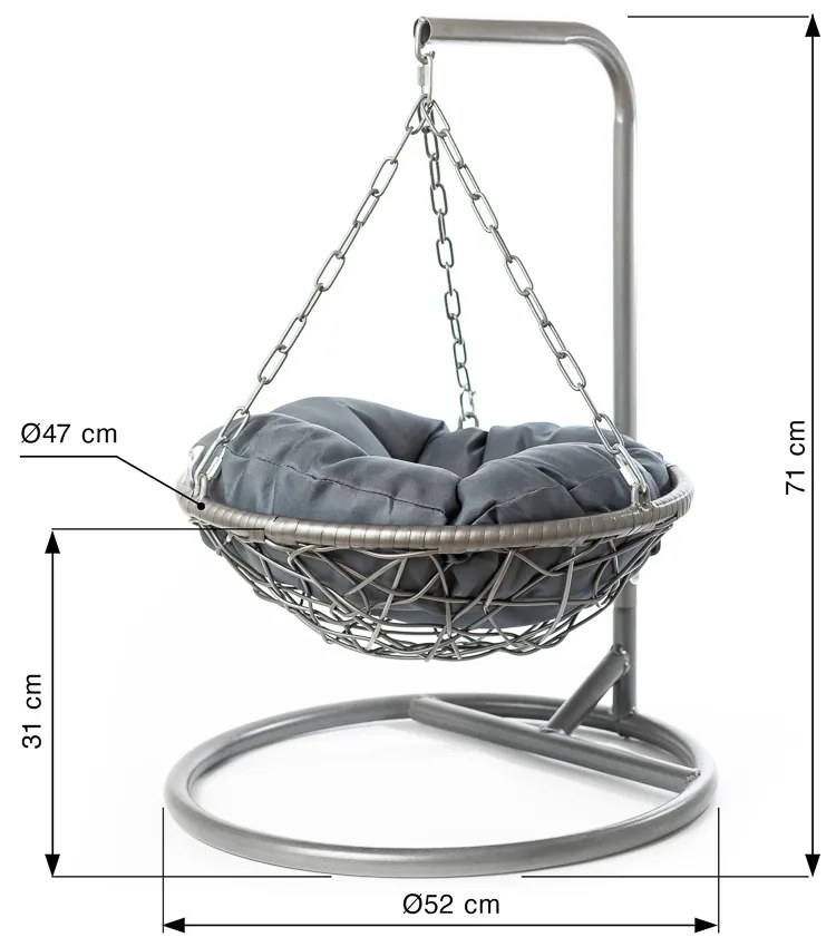 Závesné hojdacie kreslo pre mačky LILY - hnedé