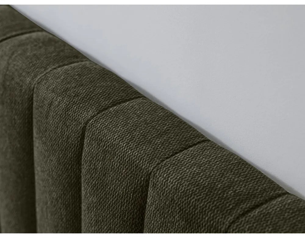 Tmavozelená/prírodná dvojlôžková posteľ s roštom 160x200 cm Oceane – Bobochic Paris