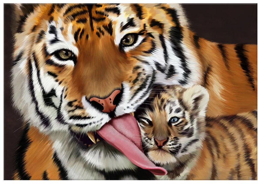 Gario Obraz na plátne Tiger a tigrík Rozmery: 30 x 20 cm