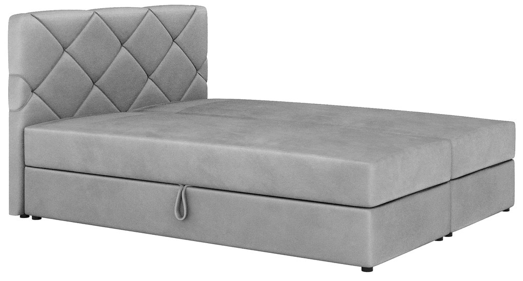 Manželská posteľ Boxspring 180x200 cm Karum (svetlosivá) (s roštom a matracom) (sivá). Vlastná spoľahlivá doprava až k Vám domov. 1007795