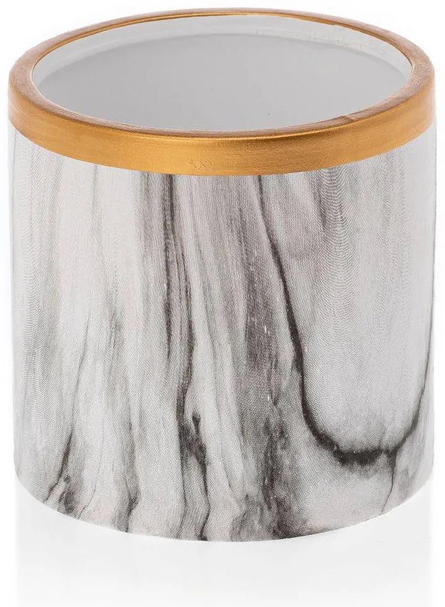 KERAMICKÝ KVETINÁČ SONA 11X11 CM BIELA/ZLATÁ