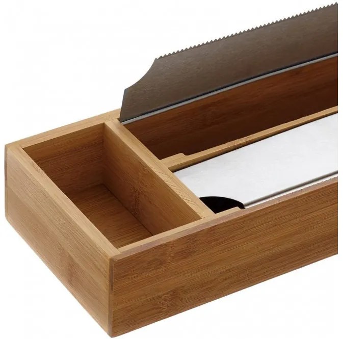 Kesper Rezačka a zásobník na fóliu a alobal, bambusový, 3 priehradky