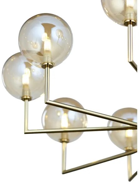 Jupiter 1977 - Luster na tyči FEME 10xG9/10W/230V zlatá/béžová