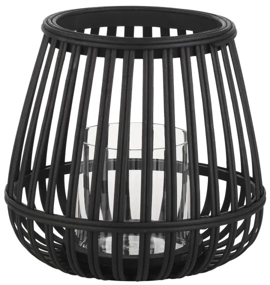 Eglo 422085 - Svietnik BUNAWAN 20x22 cm čierna/bambus